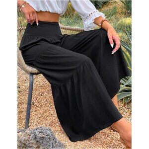 NWT Ladies Tiered Ruffled Wide Leg Pants Size S/M